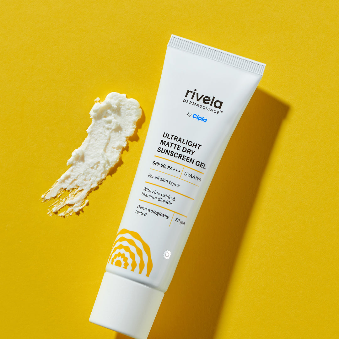 Buy Ultralight Matte Dry Sunscreen Gel online Rivela Dermascience