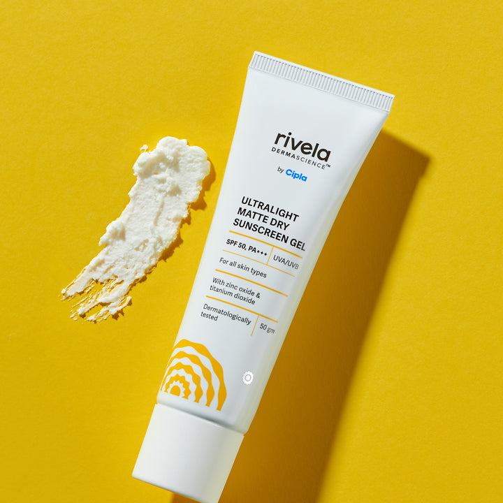 Buy Ultralight Matte Dry Sunscreen Gel online Rivela Dermascience